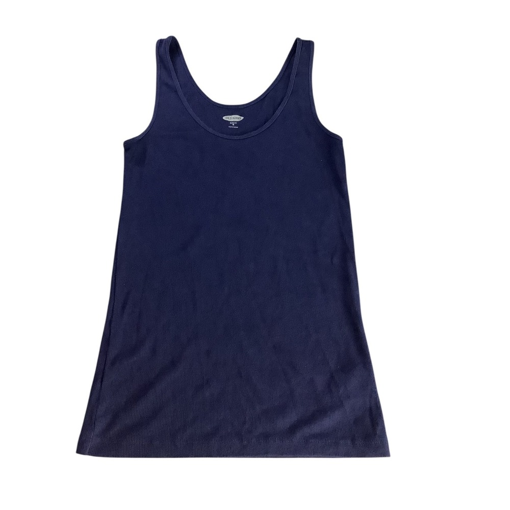 Old Navy Tank Top Womens Medium Blue Ribbed Slim Fit First Layer Tee Activewear